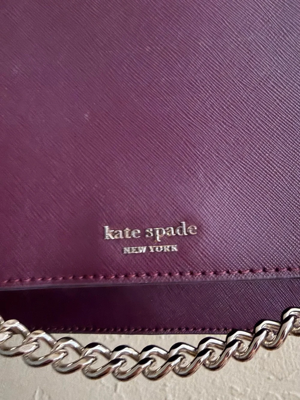 kate spade Plum Leather Crossbody Bag with Adjustable Strap